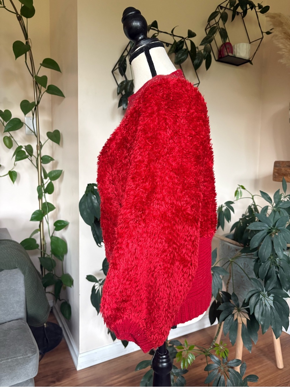 Vintage The Beene Bag Wool Blend Fluffy and Knit Red Sweater - Picture 5 of 8